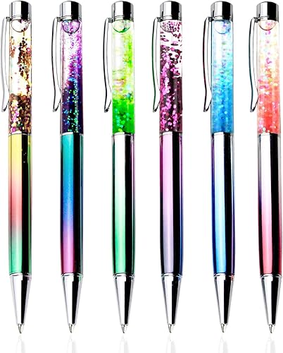 Abhay Bolígrafos de metal bolígrafos de metal bolígrafos de metal flotantes con purpurina dinámica para suministros de oficina