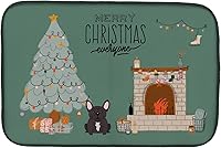 Vista 381 de Caroline's Treasures CK7824DDM - Tapete absorbente para secado de platos con diseño de bulldog inglés, rojo y blanco, para encimera de cocina, 14 x