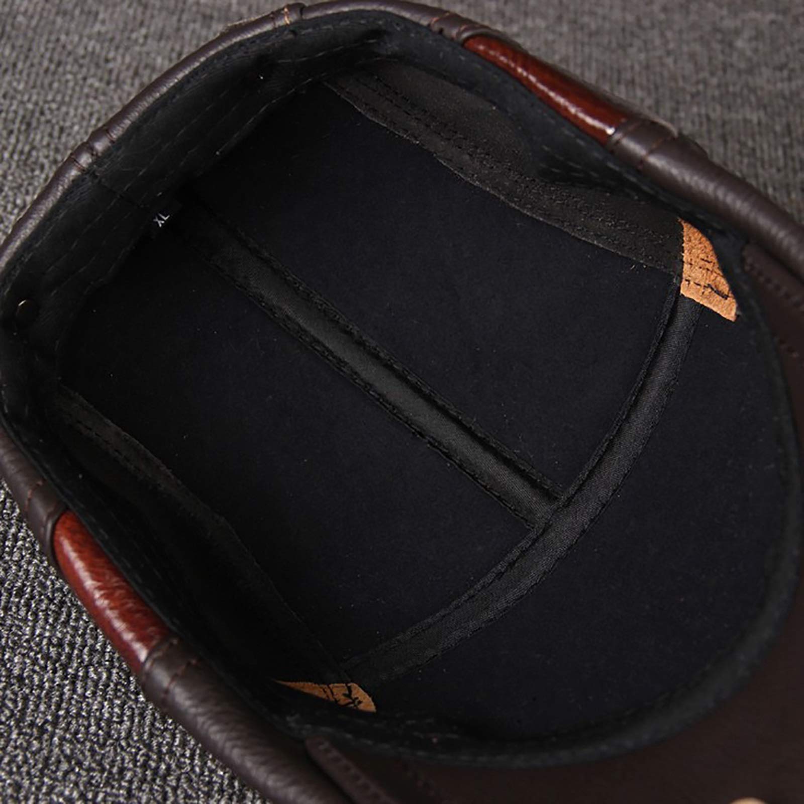 G&F Uomini Pelle Cappello Strillone retrò Berretto Cappello Piatto Inverno Cappello Golf (Color : Coffee, Size : 59-60)