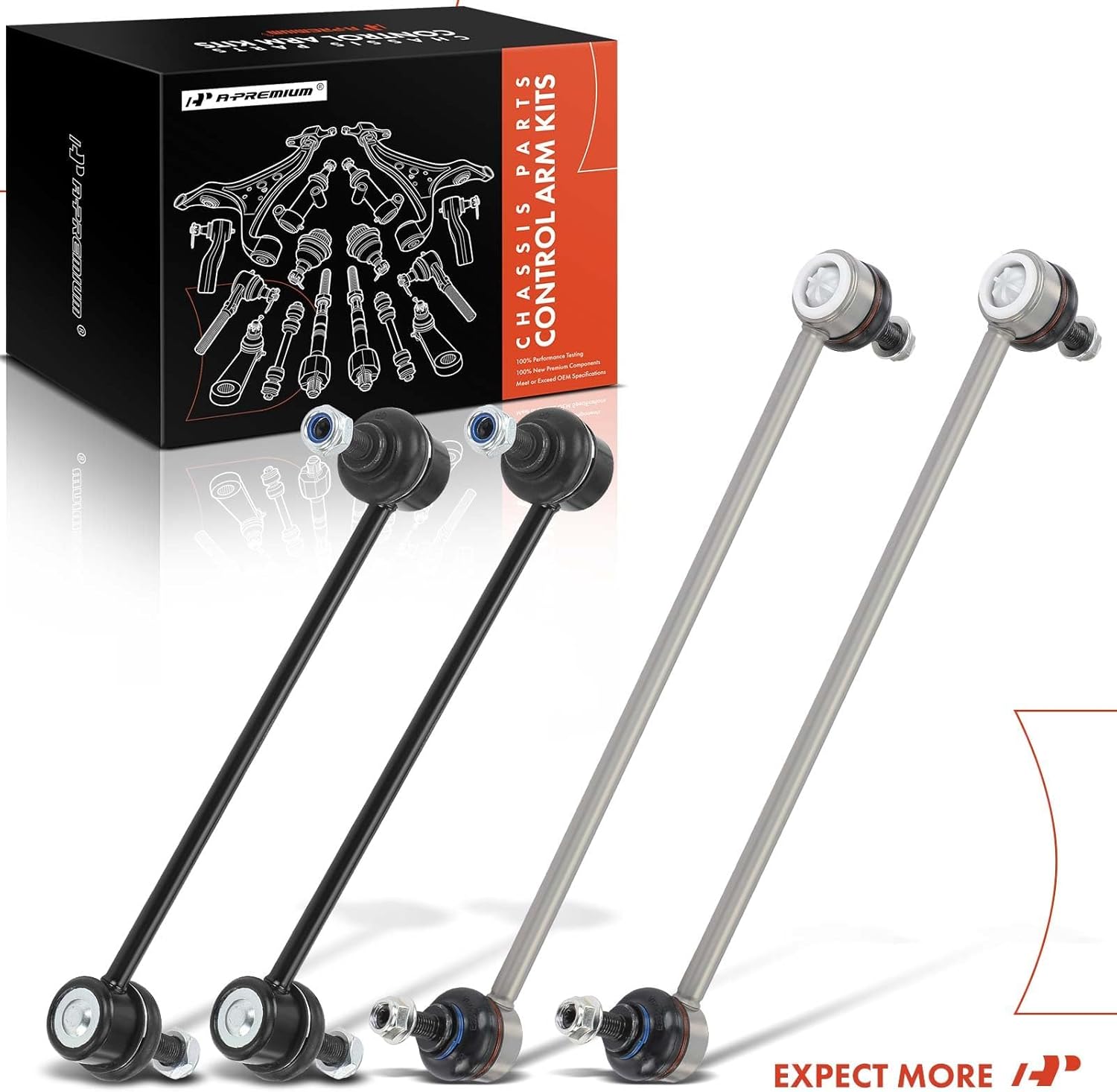 A-Premium Set of 4, Front & Rear Sway Bar Links Kit Stabilizer Bar Links Compatible with Land Rover Range Rover Evoque 2012-2019