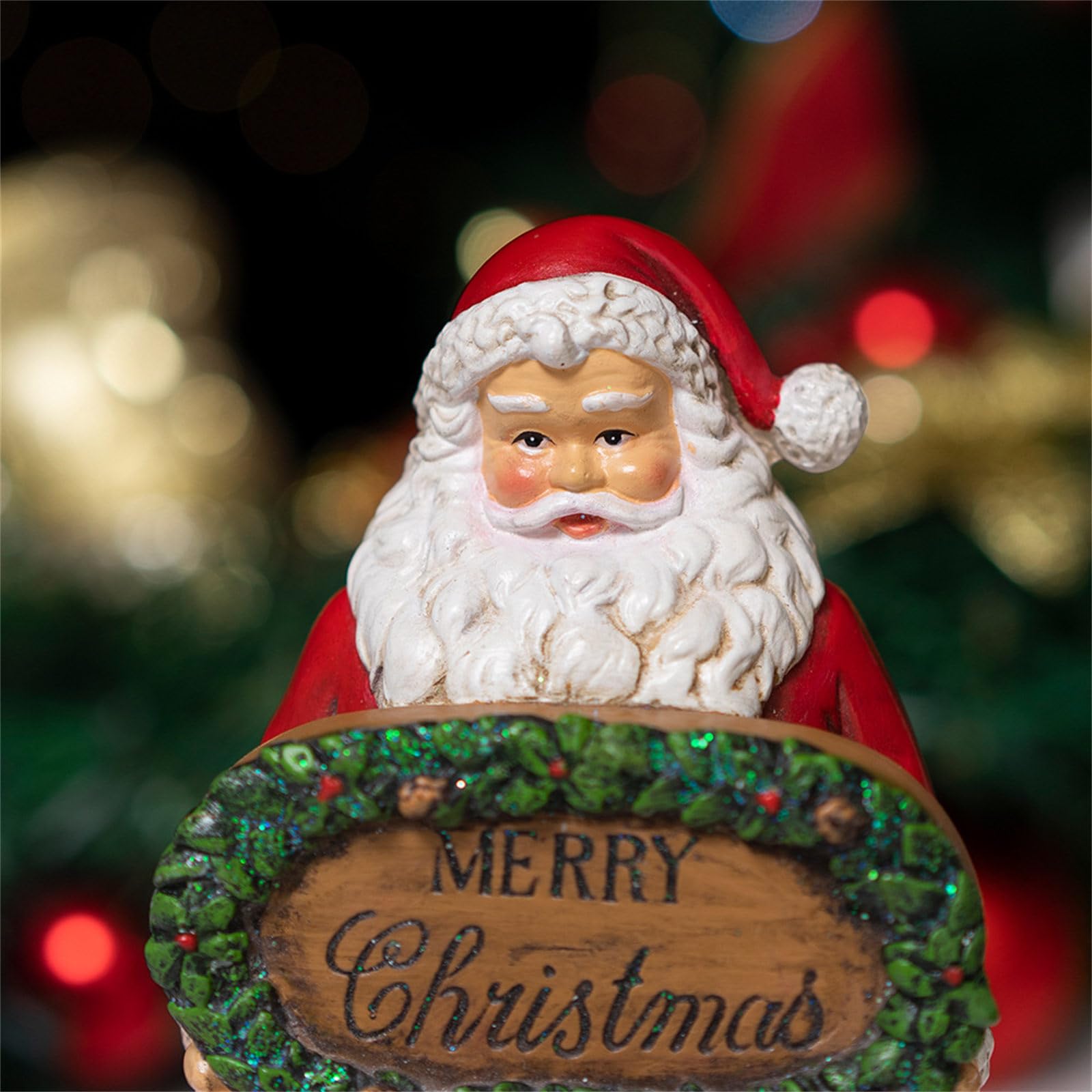 Decorazione natalizia in resina con Babbo Natale, decorazione natalizia per casa e ufficio