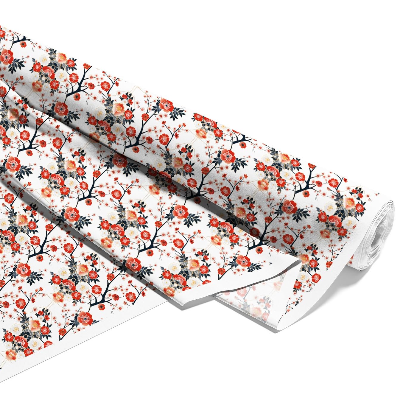 HEKO PANELS Stoff Oxford wasserdicht, Frühling,Japanische Blumen 5 Meter 155 x 500 cm