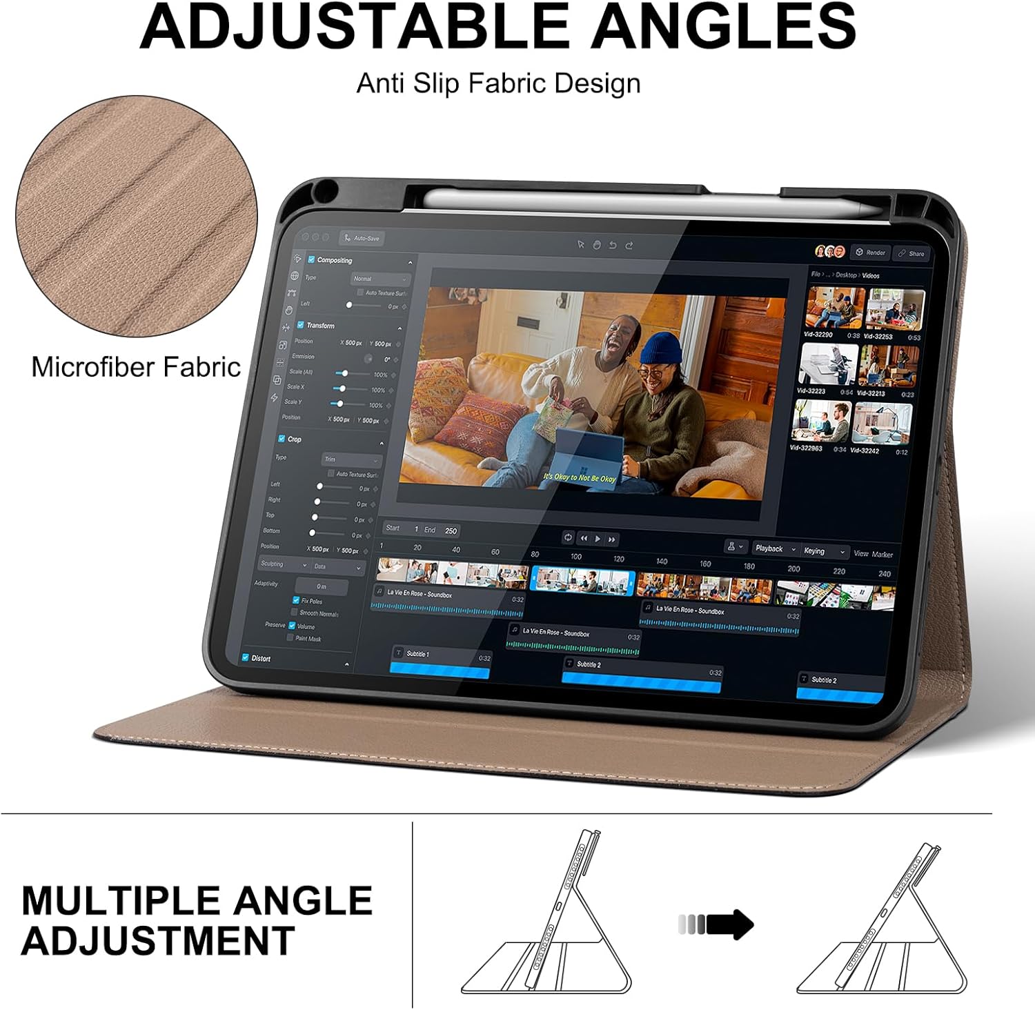 Case for iPad (A16) 11th Gen. 11 Inch 2025, iPad 10th Gen. 10.9 Inch 2022,Protective Cover with Pencil Holder,Magnetic Closure,Auto Sleep/Wake,Anti-Scratch,Dark Brown