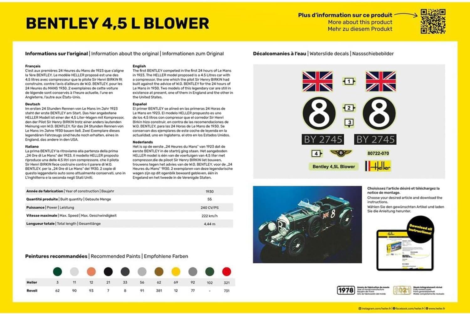 Heller - 1/24 Bentley 4,5 L Blowerhel80722