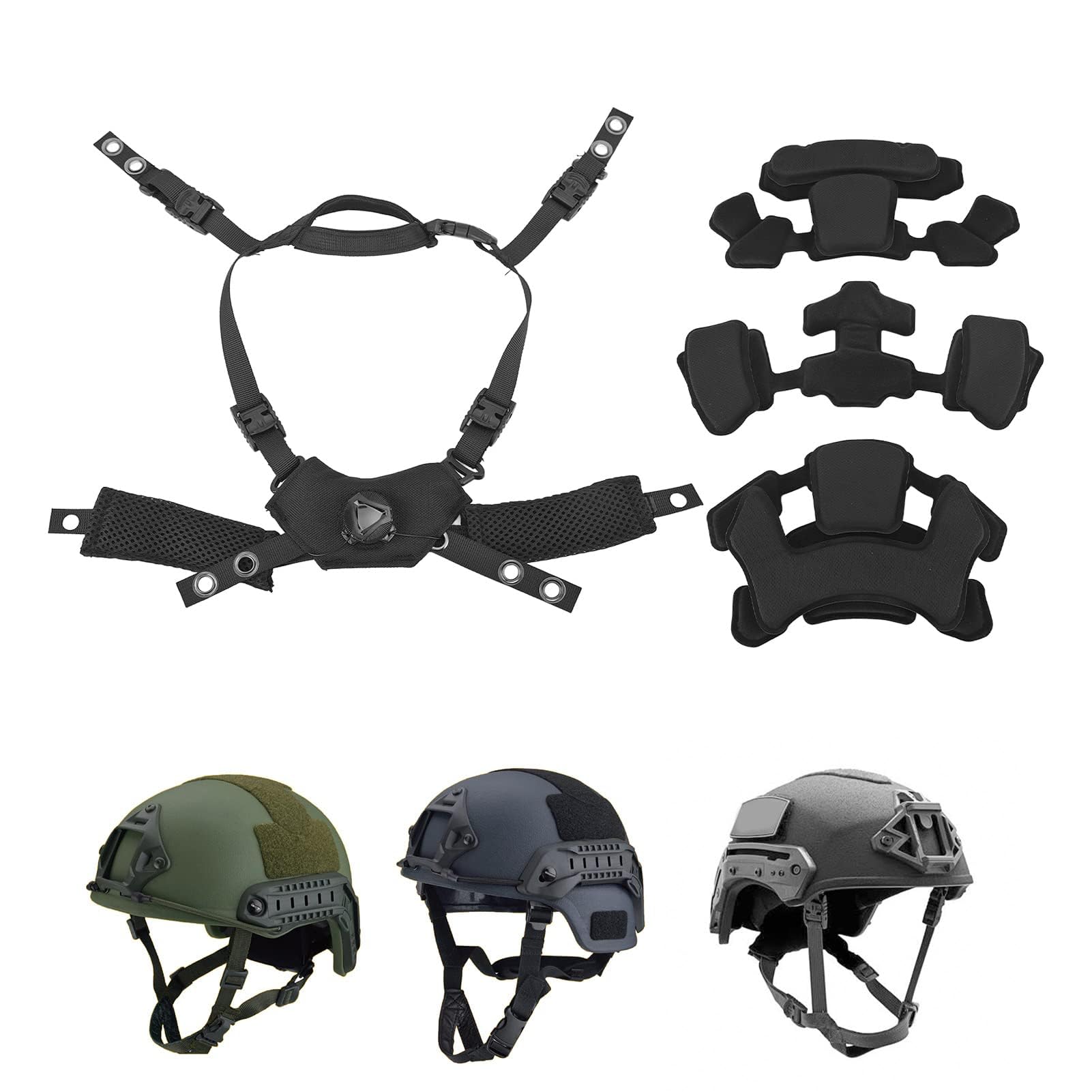 Alomejor Système de suspension du cadran du casque, sangle pour la barillet, jeu de coussinets pour le casque, grande compatibilité avec Wendy for ME