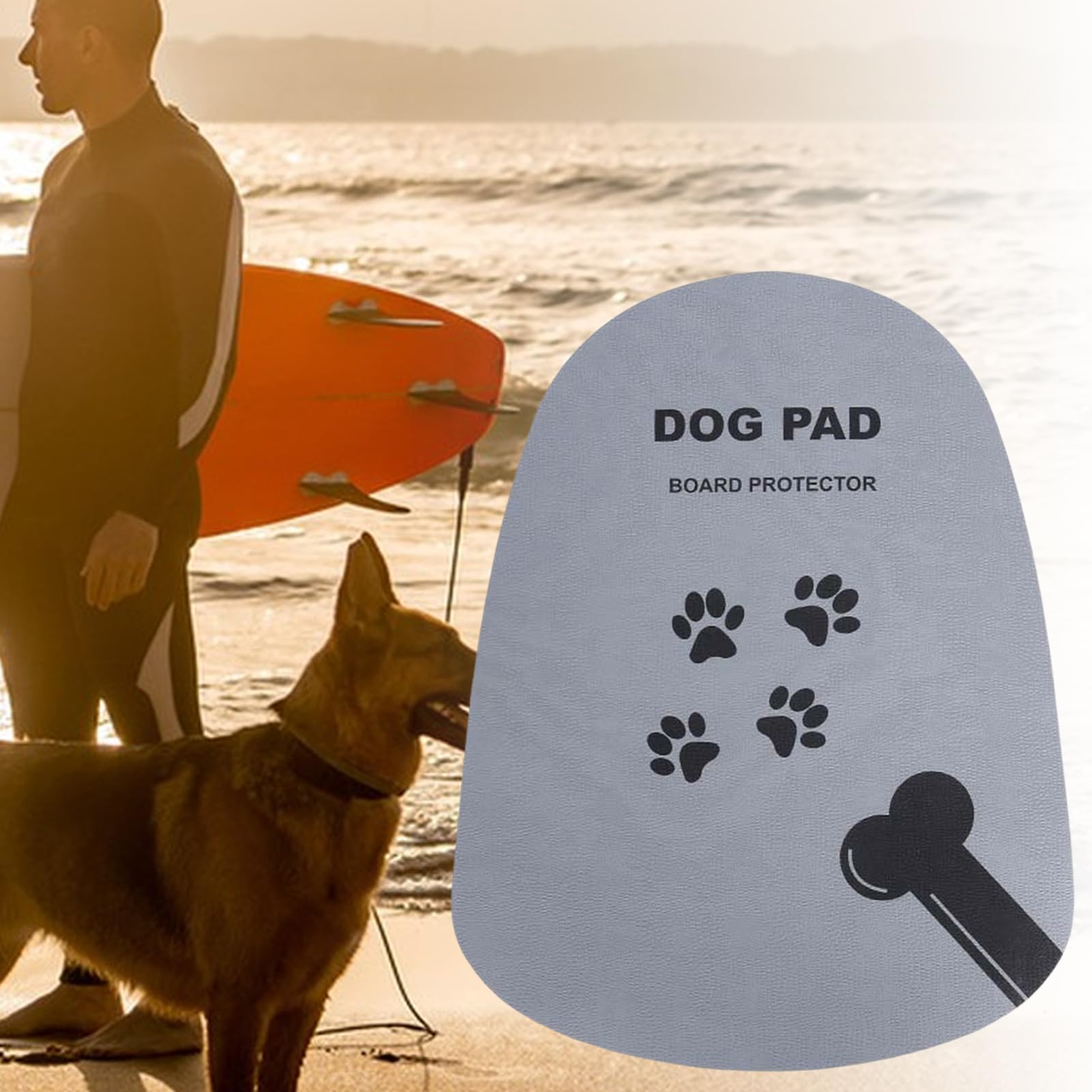 Dog Surfboard Mat, Pet Surfing Traction Pad, Anti-Slip EVA Grip Mat, Textured Surfaces for Paddle Boards, Stable Water Sports Support, Dockside Events, 19.69x25.59 inches, Gray