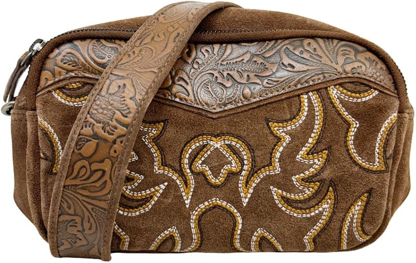 Myra Bag Western Hairon Crossbody Bag For Women - Leather & Canvas Shoulder Purse