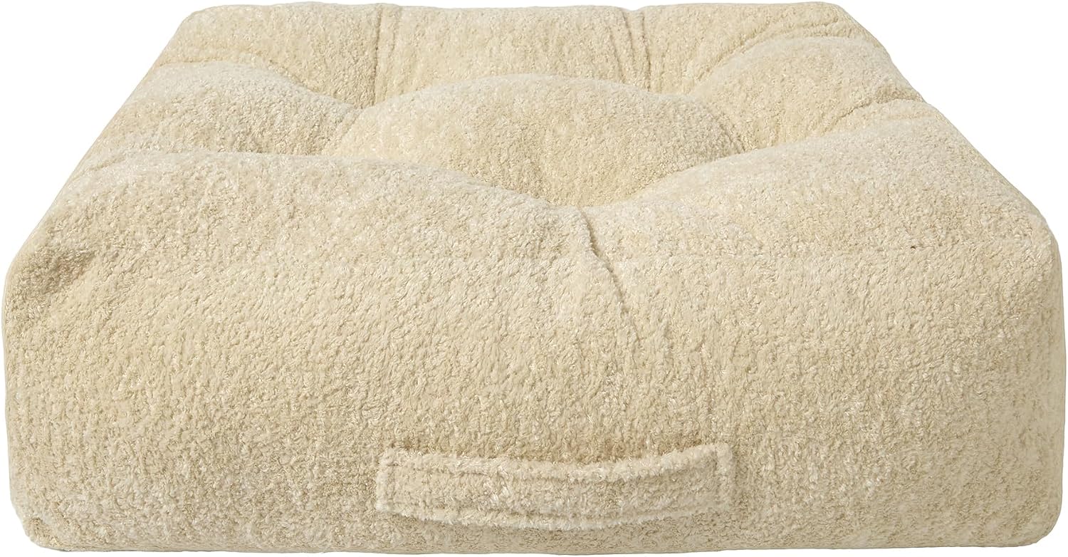 Floor Cushion Pillow, Portable Large | Meditation Adult Sitting Pillow with Handle for Tatami, Living Room & Yoga (2, Square, Fog, 22 x 22 x 6 inches)