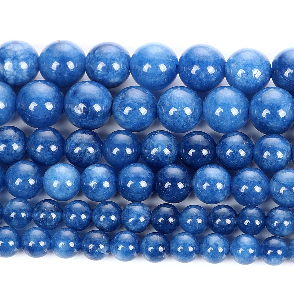 60 Perline Rotonde Sfuse In Cianite Da 6 Mm, Pietre Preziose