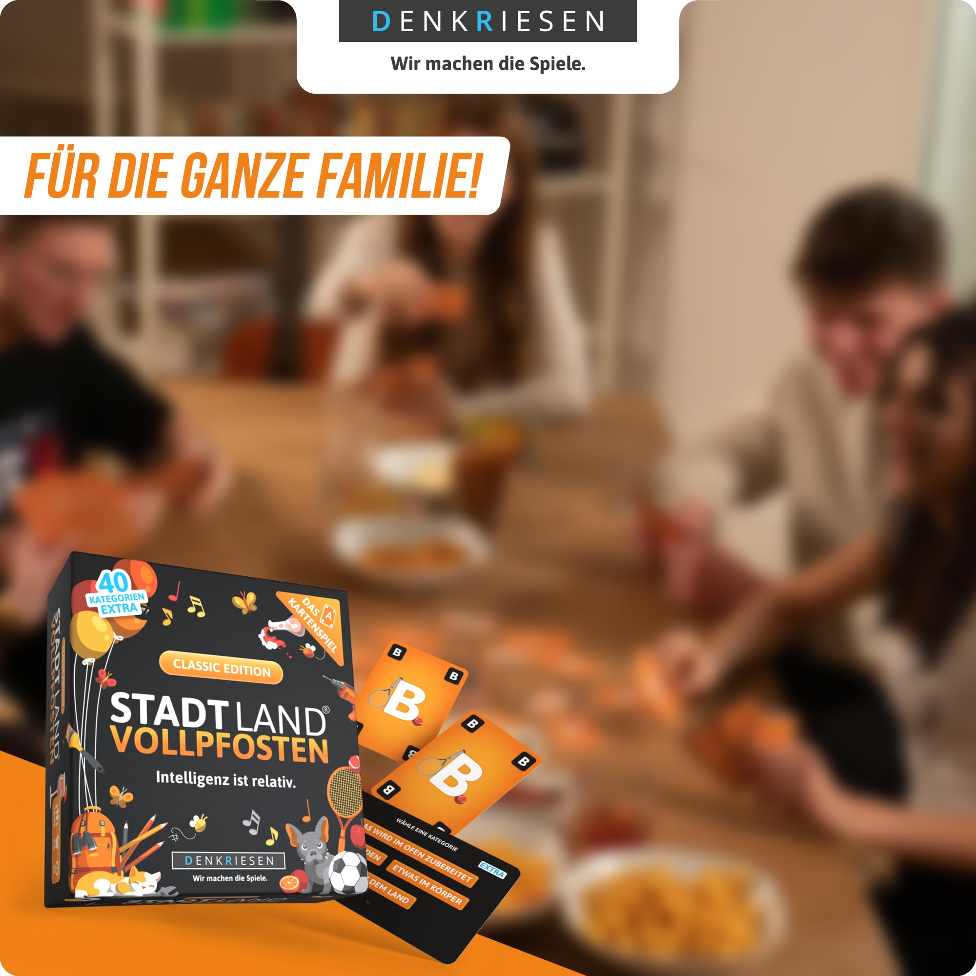 DENKRIESEN Stadt Land VOLLPFOSTEN® Christmas Edition - Gioco Da Tavolo Natalizio - A3, 52 Categorie - 5
