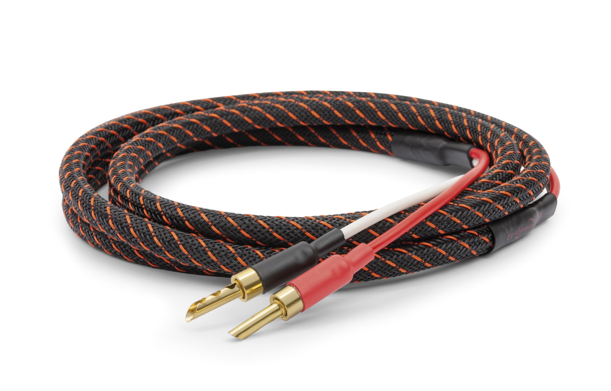 Dynavox Perfect Sound Flex Lautsprecherkabel, konfektioniert, extrem flexibel, HiFi Kabel mit vergoldeten Bananenhohlsteckern, verlustfreie Signalübertragung, hochreines OFC-Kupfer, Paar, Länge 2m