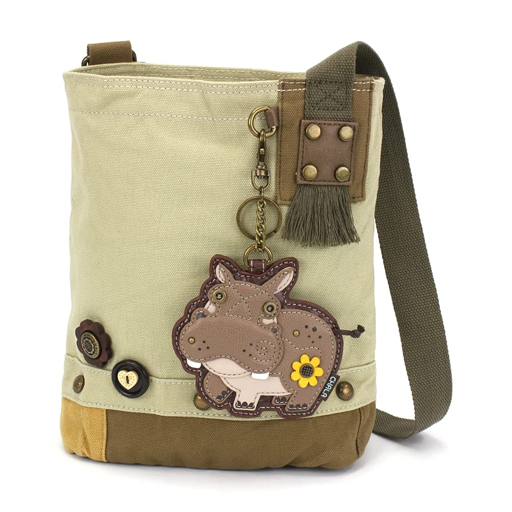 CHALA Patch Cross-Body Women Handbag, Canvas Messenger Bag Olive, Metal Charming Cross - Oliv, Medium — view 80