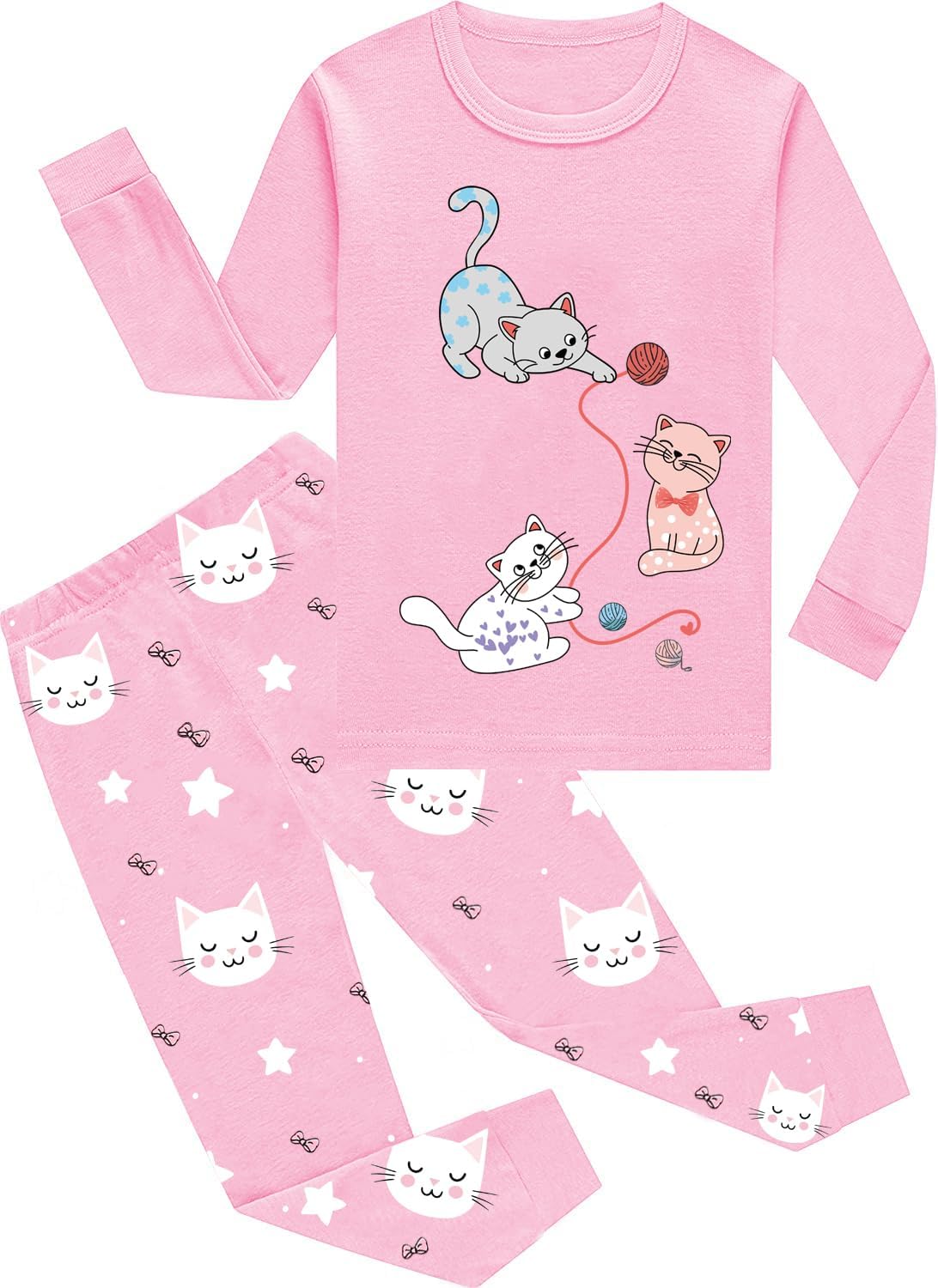 Little Hand Kids Girls Long Sleeve Pajamas Unicorn Sleepwears Dinosaur Pajama Cute Cat Pjs for Toddler Clothes 2-7 Years