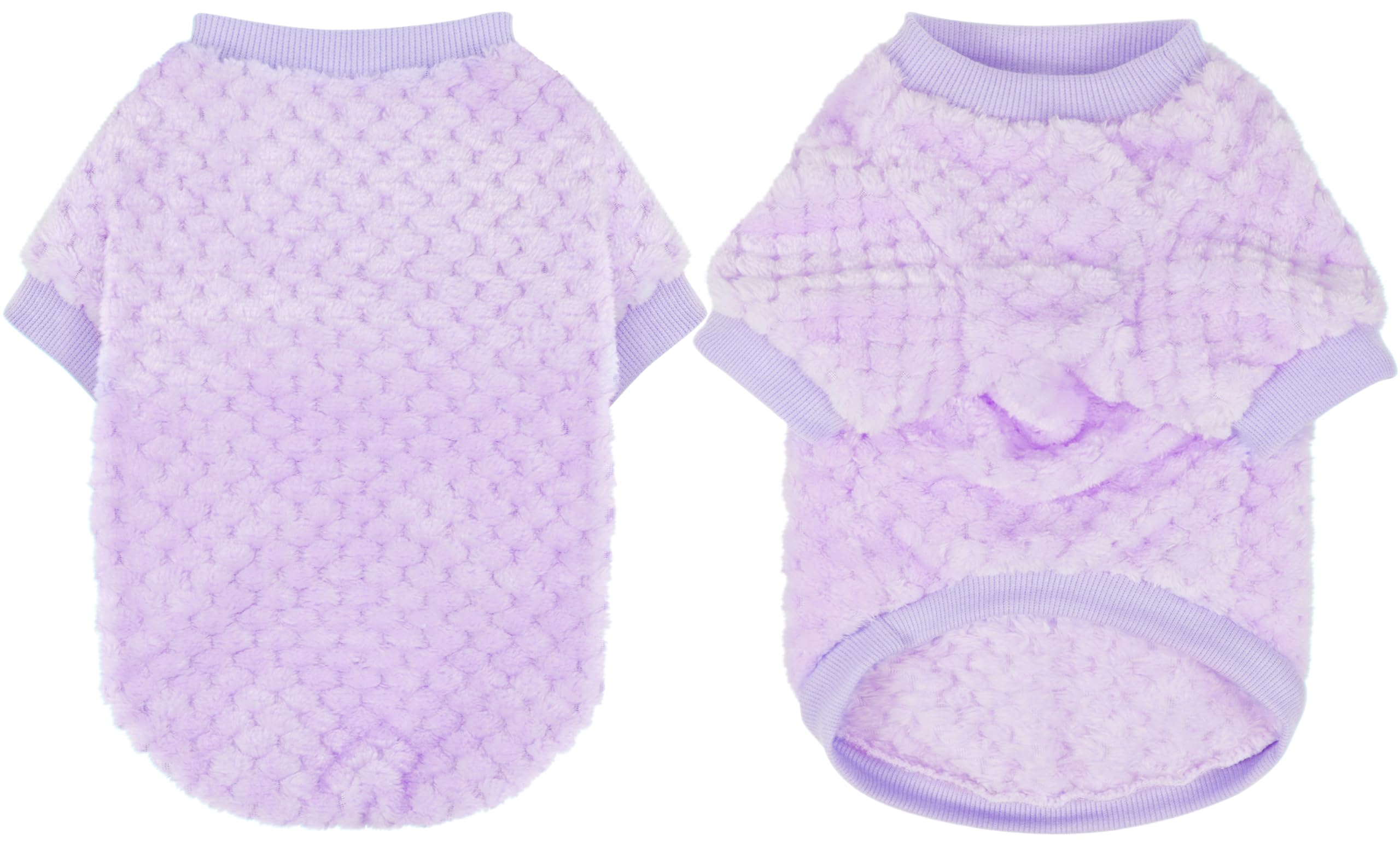 Fuzzy Pineapple Grid Dog Sweater - Ultra Soft & Warm Winter Pet Apparel, Fluffy Textured Knit for Small, Medium Dogs and Cats, Cozy Pullover Dog Coat for Cold Weather.Purple M