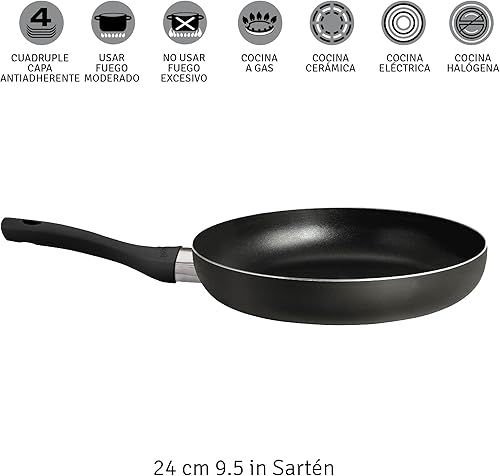Miniatura 6 de HUDSON Aluminium frying pan with non-stick 9.5 in, cookware