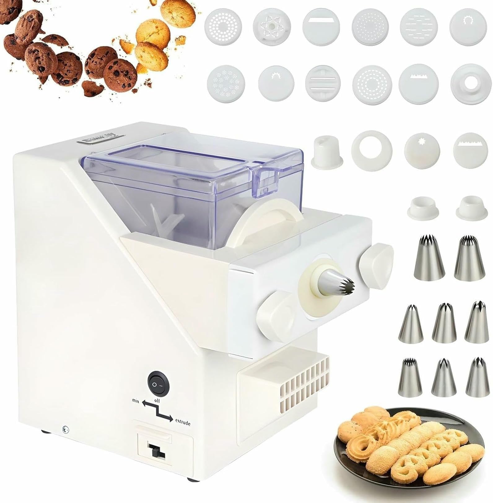 Automatique Biscuit Maker, 180 W Cookies Making Machine avec 8 Buses Et 6 Types De Biscuits, Bricolage DIY Press pour La Cuisson À Domicile ~ /