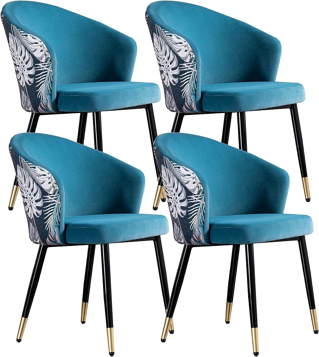 IvyLoutish Kitchen Counter Chairs Lounge Leisure Living Room Corner Chairs, with Metal Legs and Embroidered Backrests, Modern Dining Room Furniture