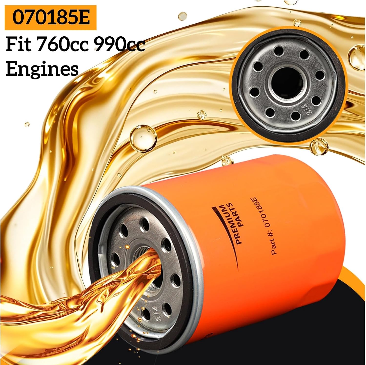 070185ES Oil Filter Fit For Ge-nerac 8kw-24kw Generator 760cc 990cc Engines 90mm High Capacity