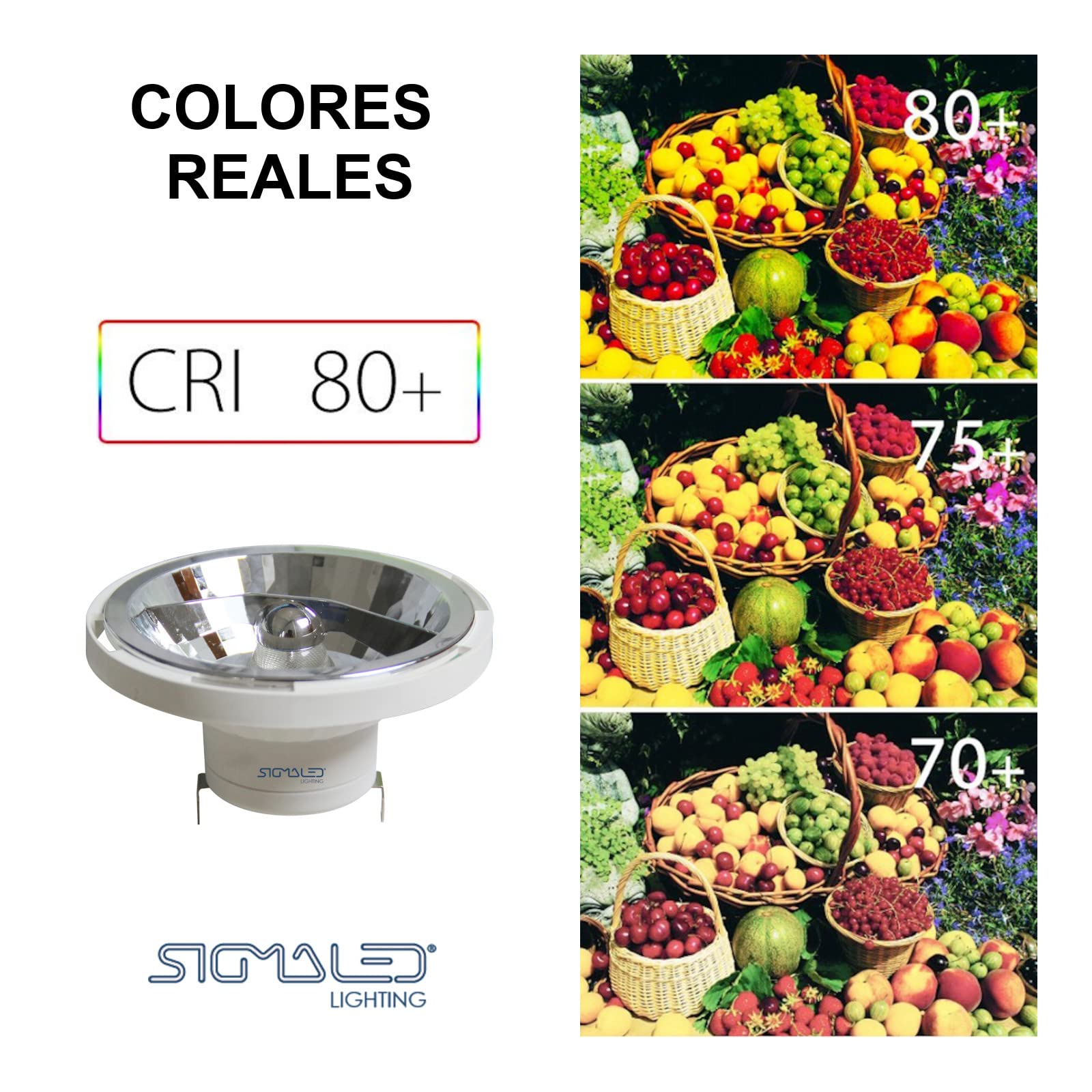 Sigmaled lighting, FOCO LED AR111 REGULABLE GU10 14W (=110W halógeno), 1000 lúmenes, blanco NATURAL 4000K, Bombilla led AR111 para interior, 5 Unidad