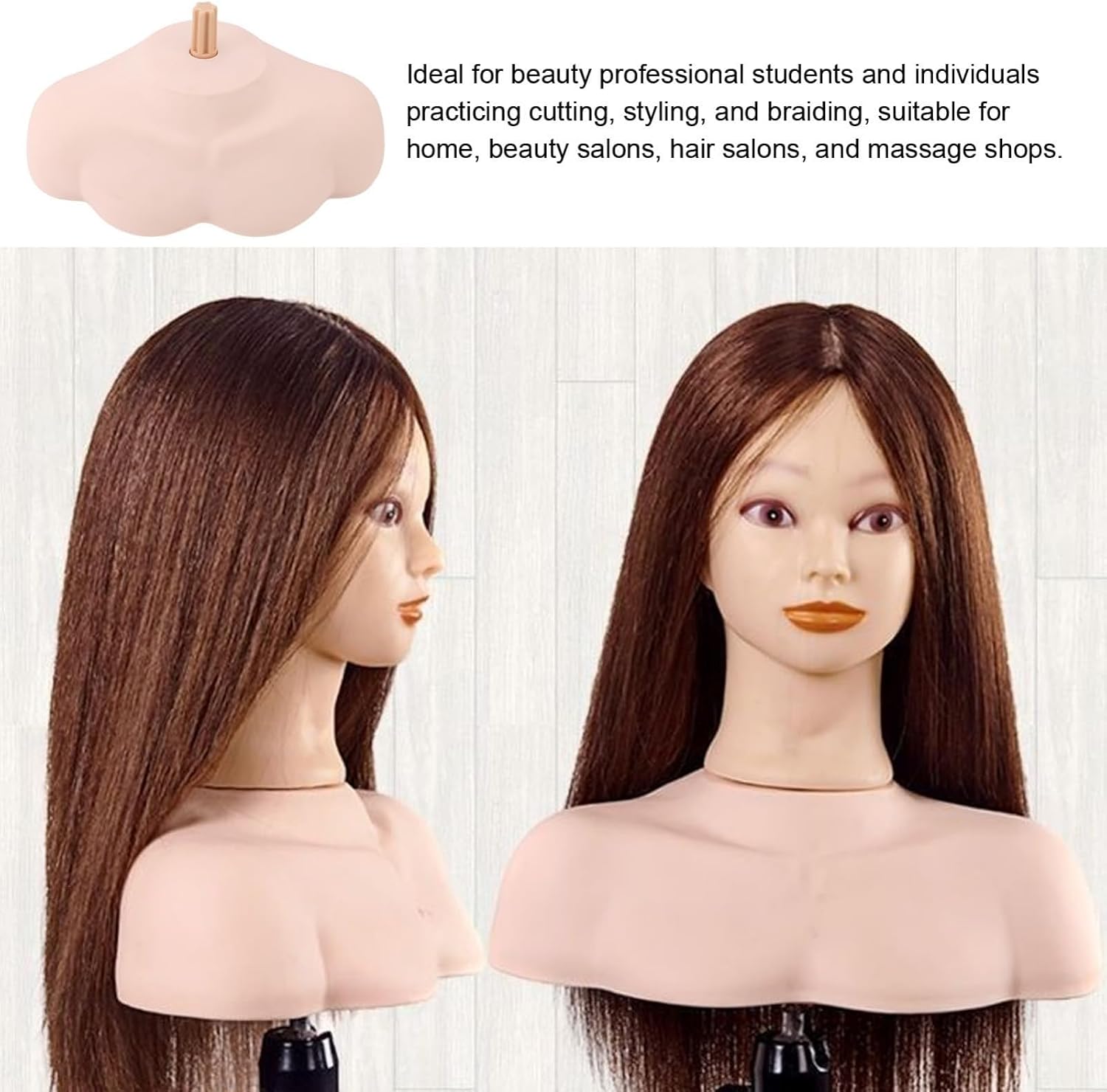 Mannequin Head Stand with PVC Base for Salon Training & Display Rack PVC Hair Model