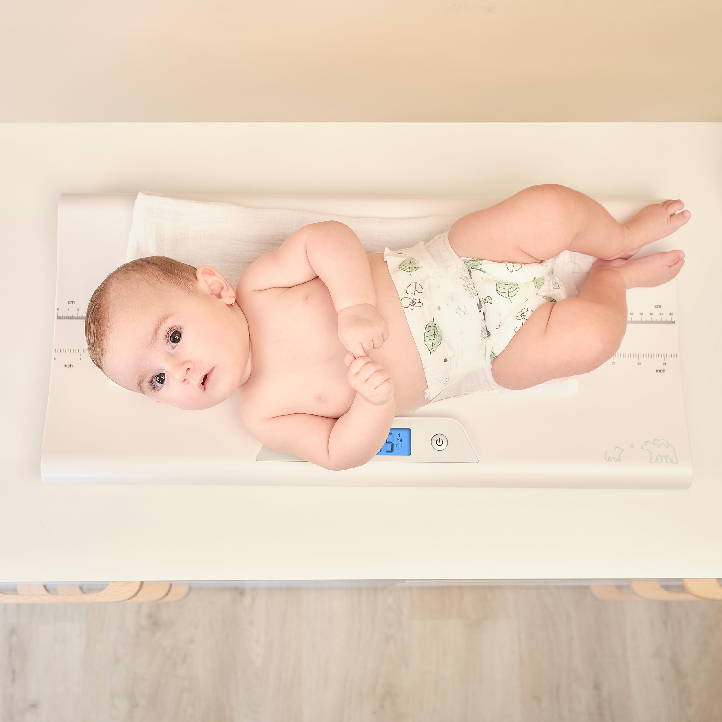 ETA MIMI Babywaage mit Smart App | Digitale Kinderwaage bis 20Kg | digitale LED Anzeige | LCD Display | Nullstell- und Tara-Funktion | hohe Ablesegenauigkeit | automatische Abschaltung I Weiß