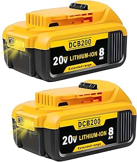 Replacement for Dewalt 20V Max Battery: 8.0Ah Lithium Batteries Compatible with Dewalt Battery DCB208 DCB200 DCB206 DCB205 DCB204 Cordless Power Tools 2 Pack