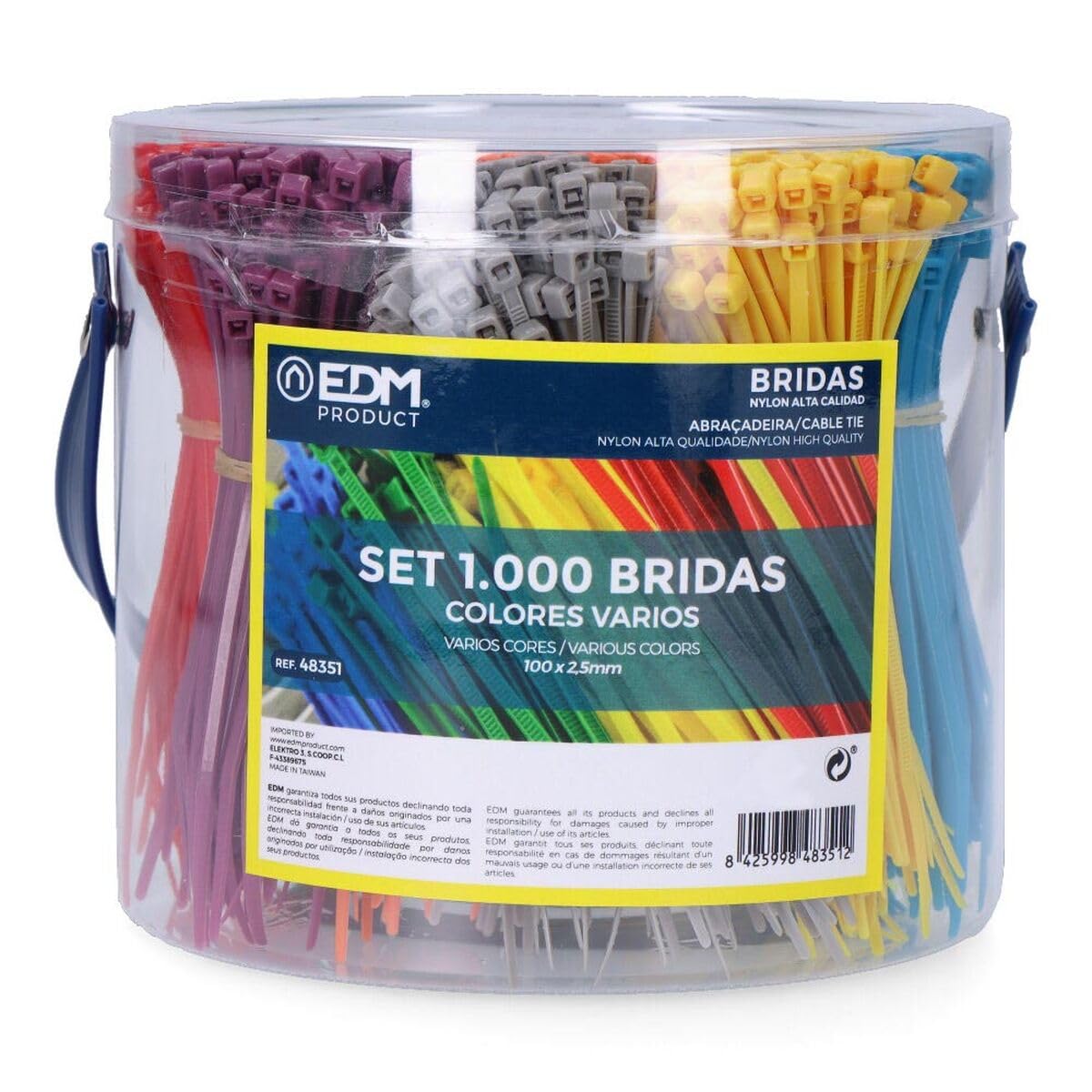 EDP 48351 Bridas en Bote, Colores Varios, Set de 1000