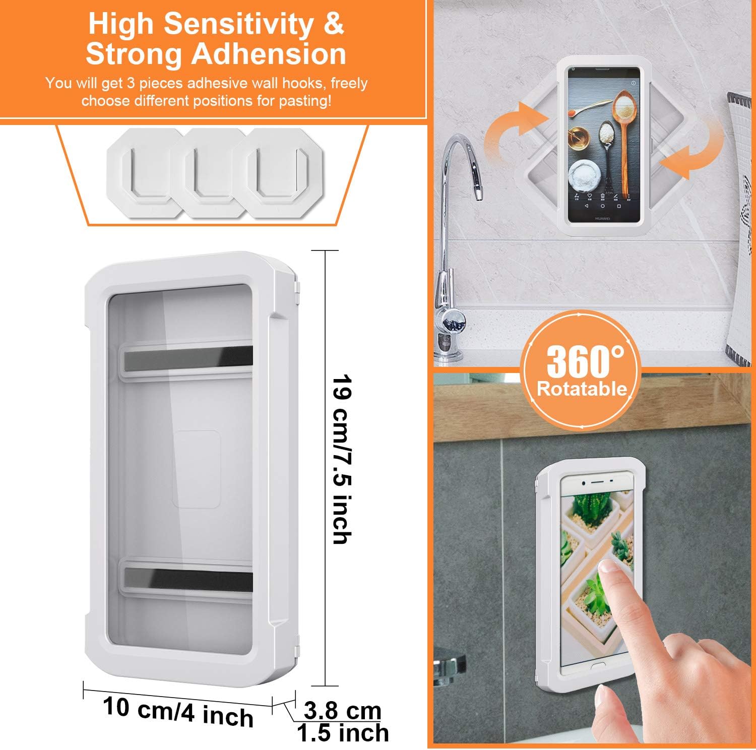 URROY 2021 Upgrade Shower Phone Holder HD High Sensitivity Cell Phone