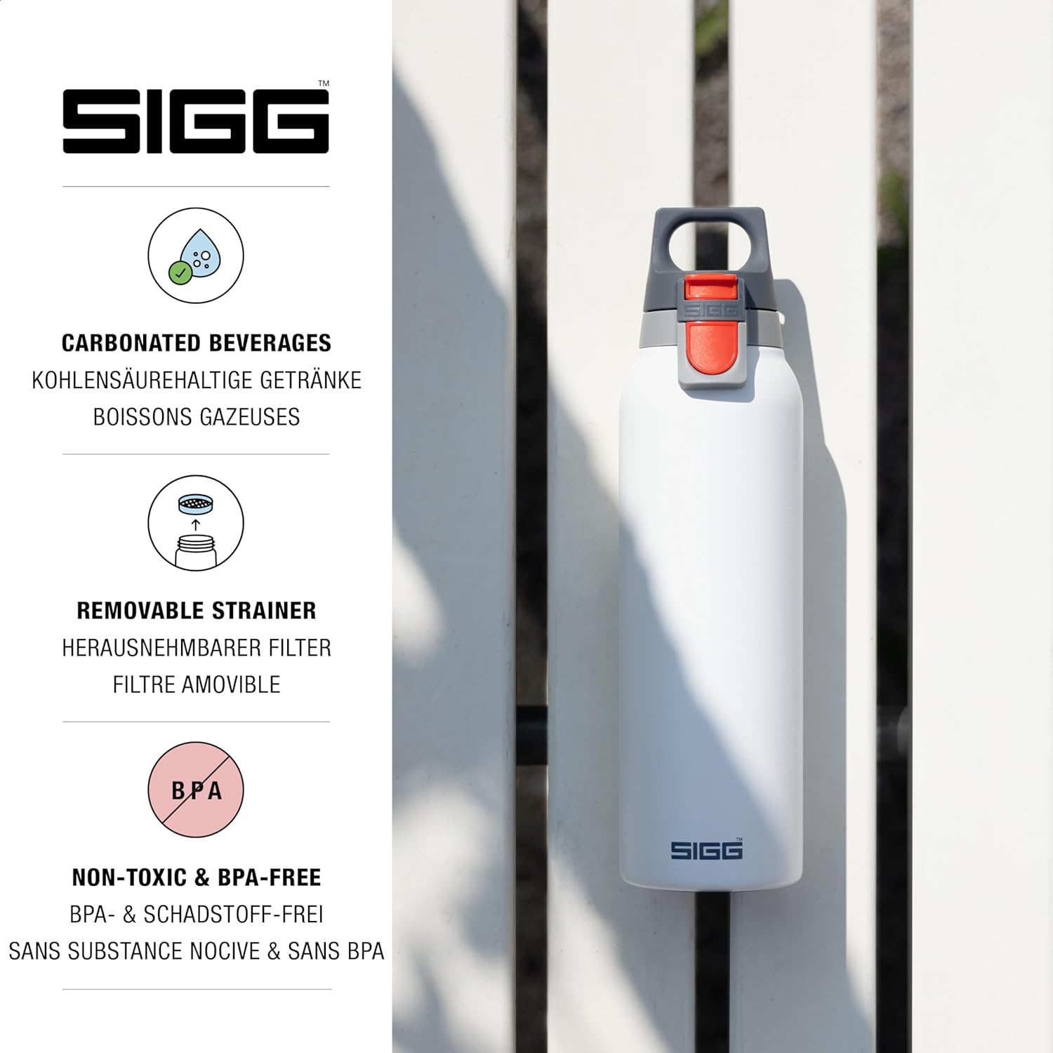 SIGG - Insulated Flask - Thermo Hot & Cold ONE Light - Fruit Filter- BPA-Free - Stainless Steel - 19 Oz