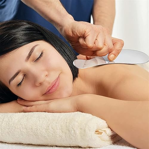 Miniatura 6 de Juego de herramientas musculares de acero inoxidable 2 en 1, herramientas de masaje raspador para terapia física, herramienta raspadora de masaje