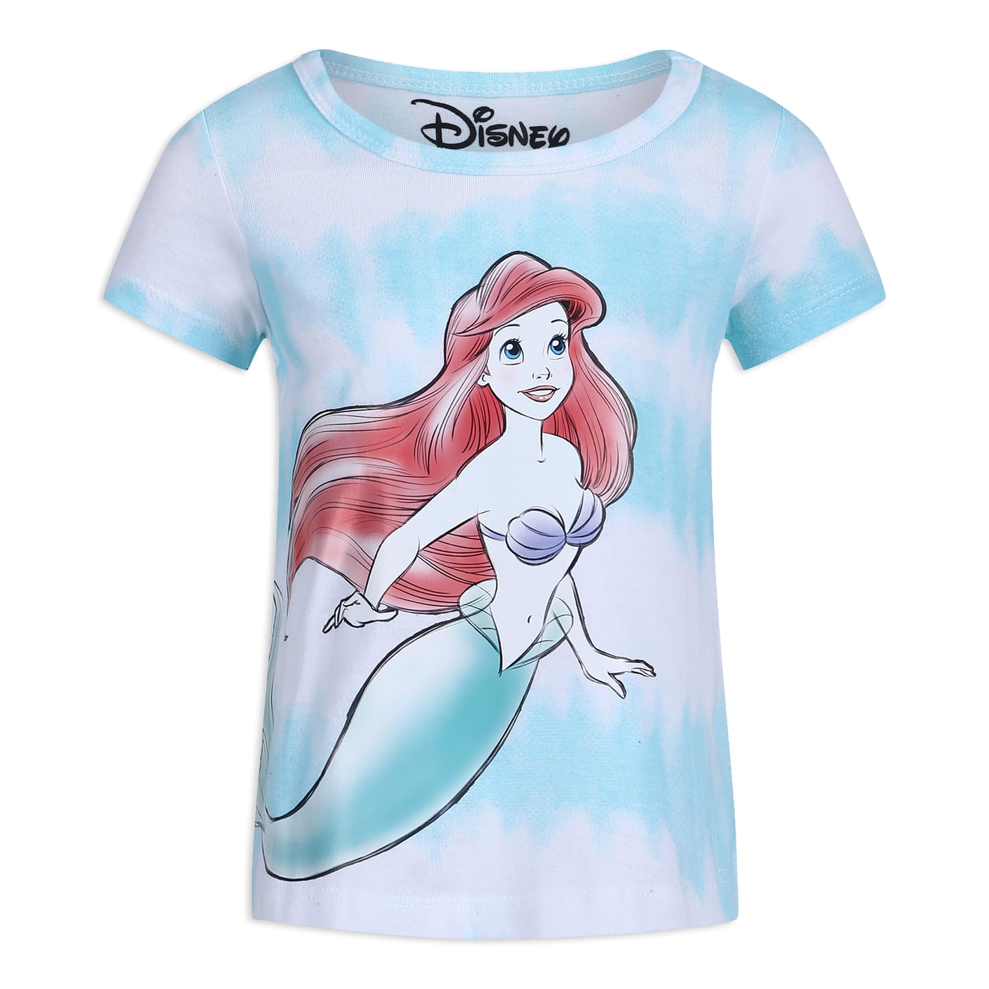 Disney Princesa Ariel, Rapunzel and Belle - Pack de 3 camisetas para niña