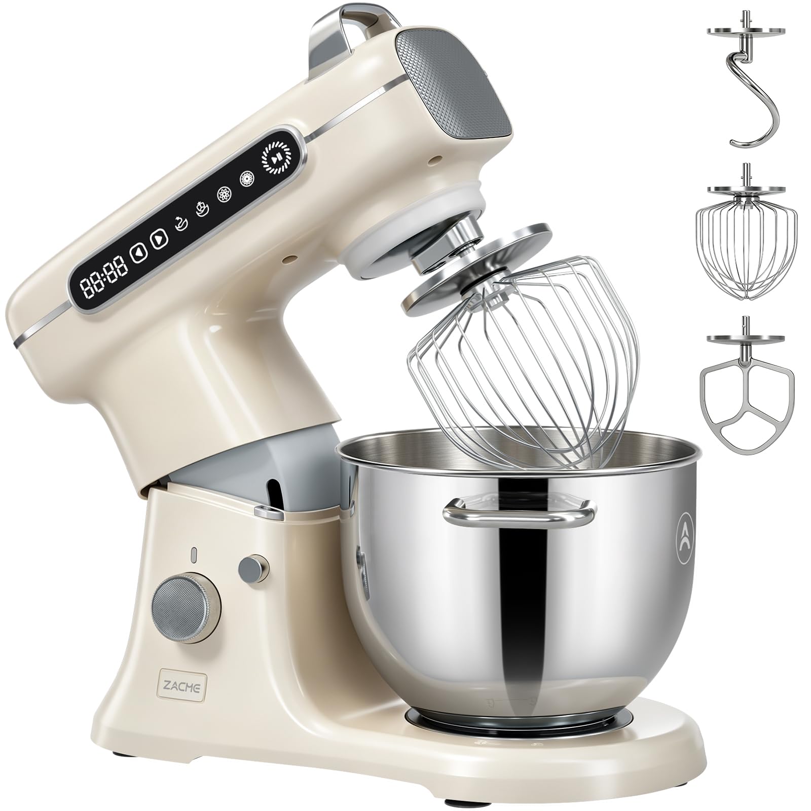 ZACME 8.5QT Commercial Stand Mixer 1000W with Aluminum Die Casting Meets the Standard of NSF/ANSI 8-2023, 11 Speeds Electric Stand Mixer, Tilt-Head Dough Mixer with Bowl, Dough Hook, Whisk and Beater