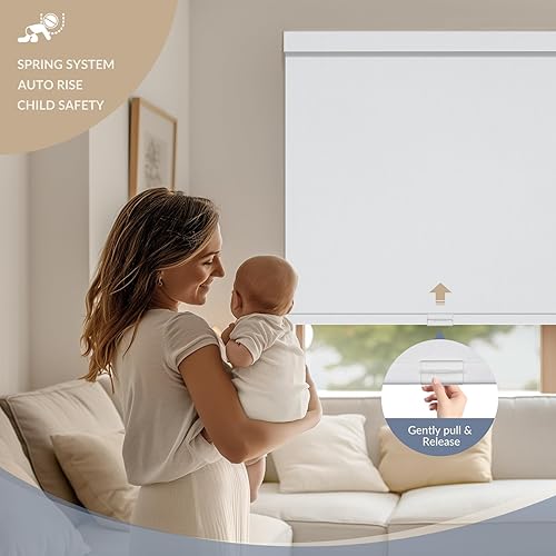 Miniatura 4 de Boolegon Persianas enrollables opacas y fáciles de instalar, sin cordones, para oscurecer la habitación, con protección UV, para el hogar, sala de