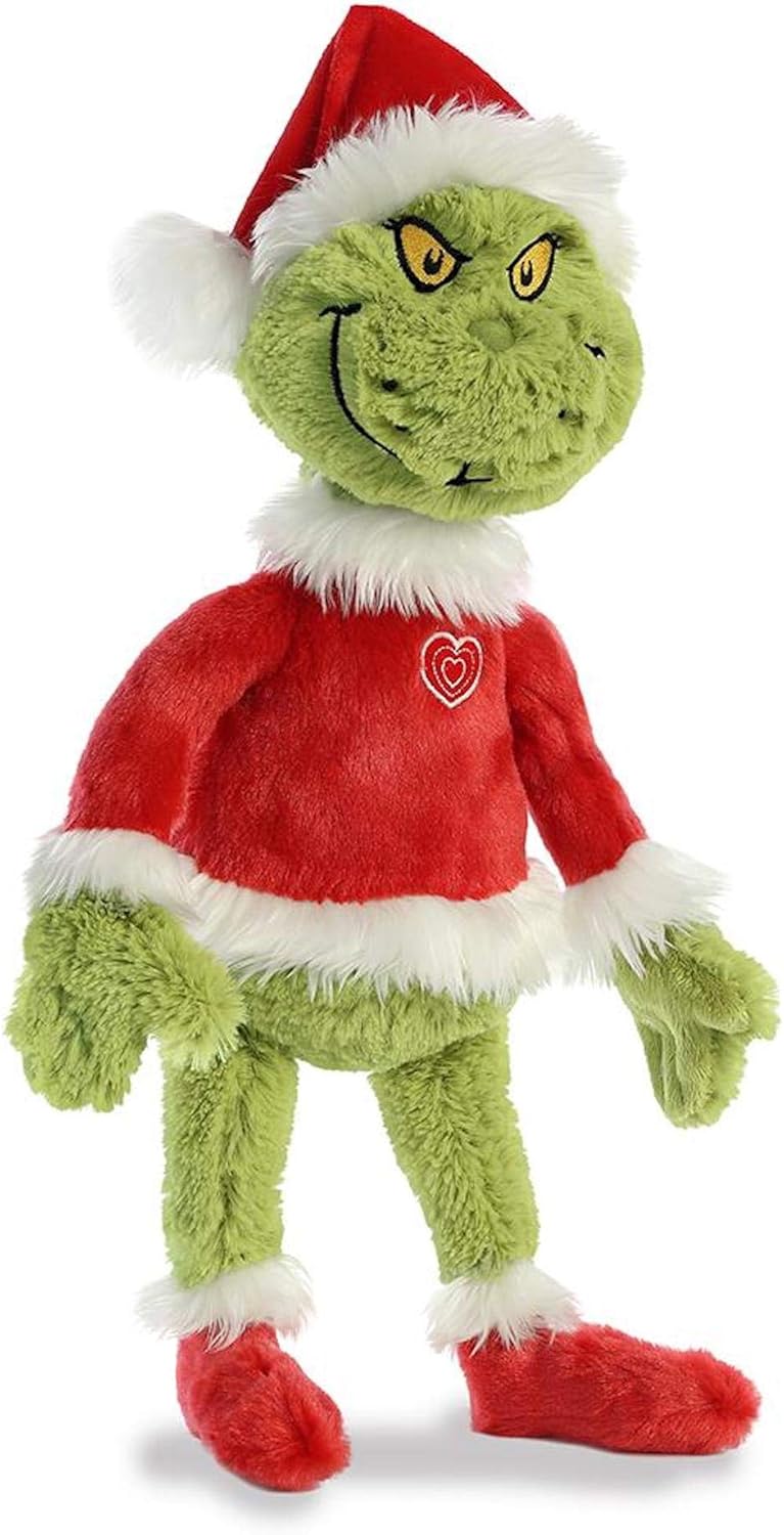 Aurora® Whimsical Dr. Seuss™ Grinch Santa Stuffed Animal - Officially Licensed Plush for Imaginative Play - Perfect for Kids and Adults - Green 17 Inches