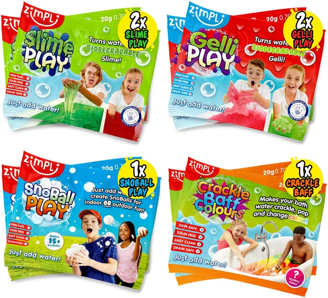 ZIMPLI - 6 x Christmas Multi Pack Party Bag Fillers, 6 Use Pack, Children's Stocking Fillers, Goody Bag Favours, Rewards