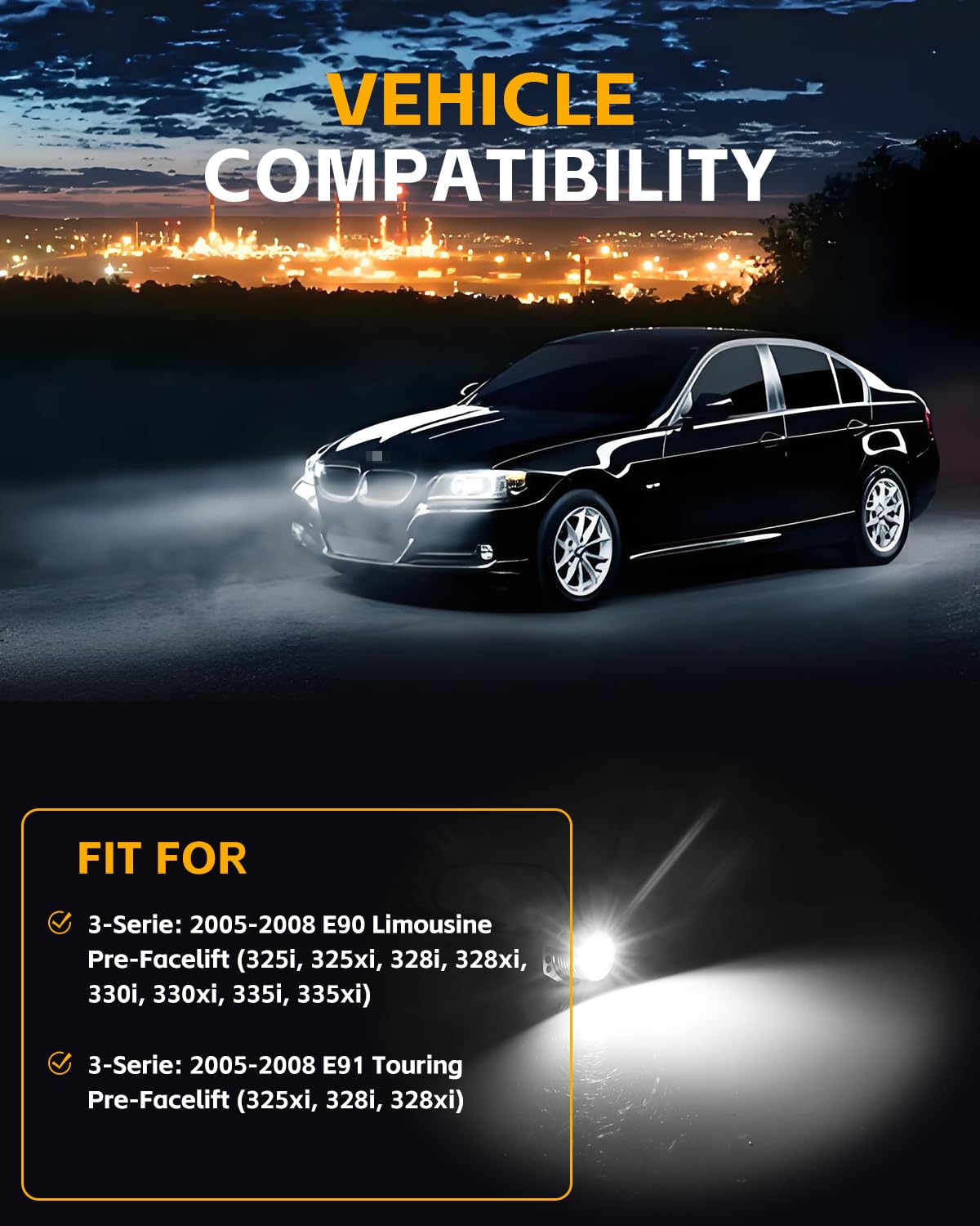 6000 K 10 W Halo Marker Ring für E90 E91 2005 2006 2007 2008, [Langlebig & Effizient] Hochwertige Can-bus Fehlerfrei, 2 Stücke