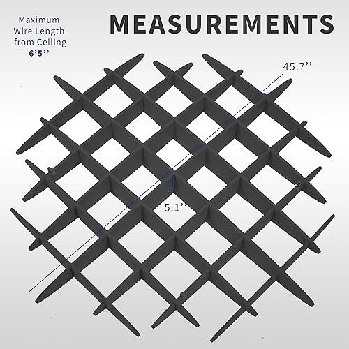 Miniatura 3 de VIVO Panel acústico de gofres de techo, absorbente de sonido colgante hexagonal, lámpara moderna de reducción de ruido, negro, PP-CW01B