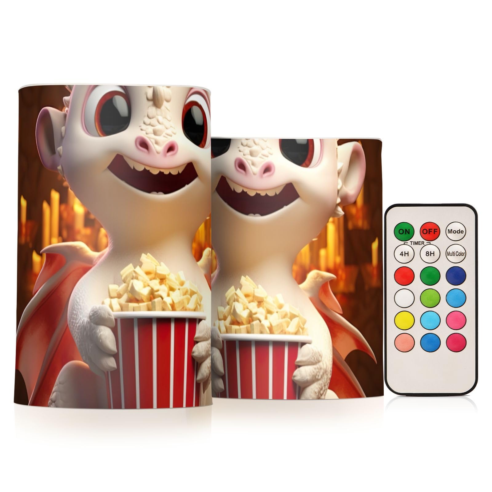 ODAWA Cute Animal Flameless Candles Warm Flickering Light for Home Decoration Pillar Candles for Festival, Halloween,Christmas Decorations