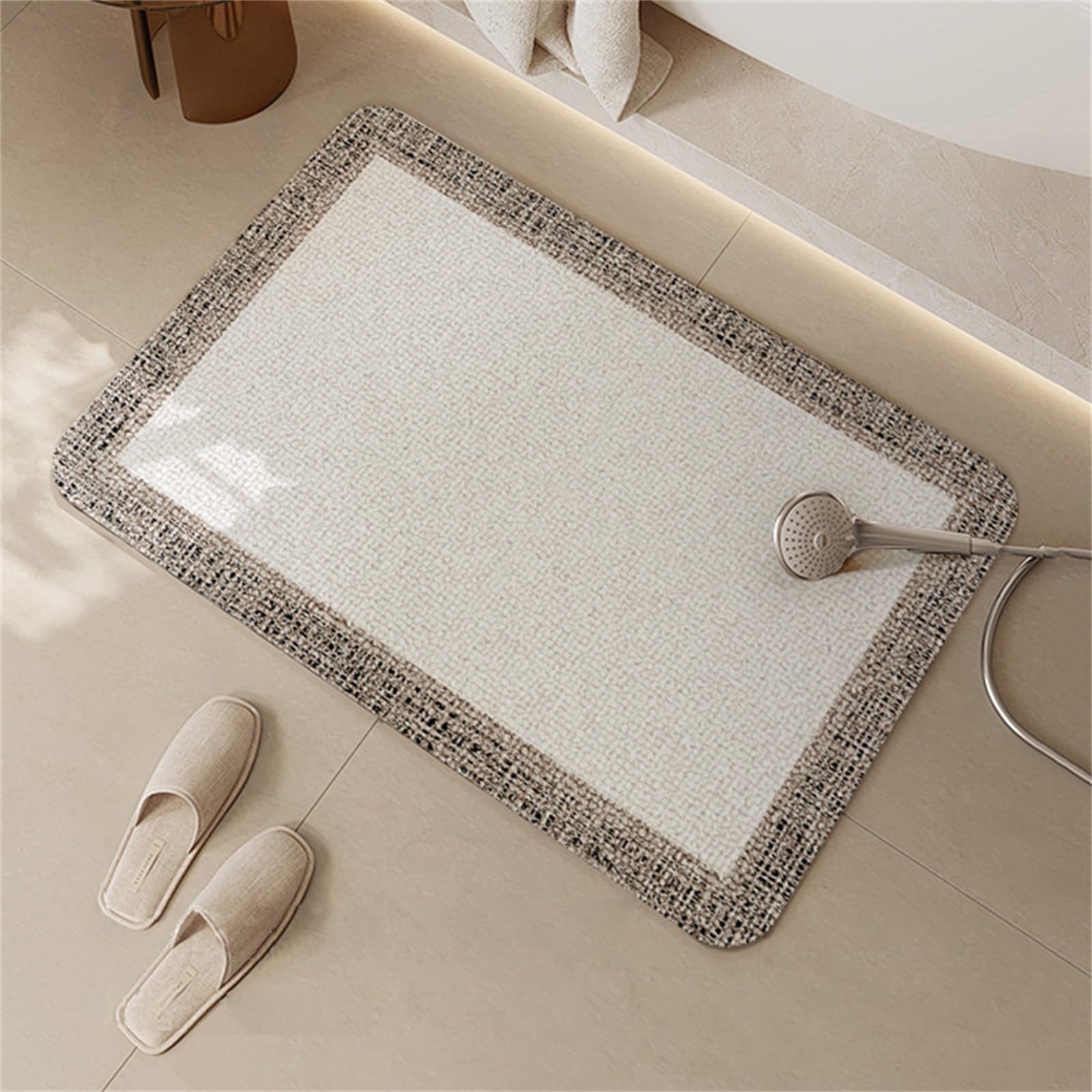 Hixingo Diatomeenerde Badematte rutschfeste Badvorleger Diatomeenschlamm Badematte Absorbierender Badteppich Schnelltrocknende Home Matte Für Küche Bodenmatte (Moderner Stil C,80x120cm)