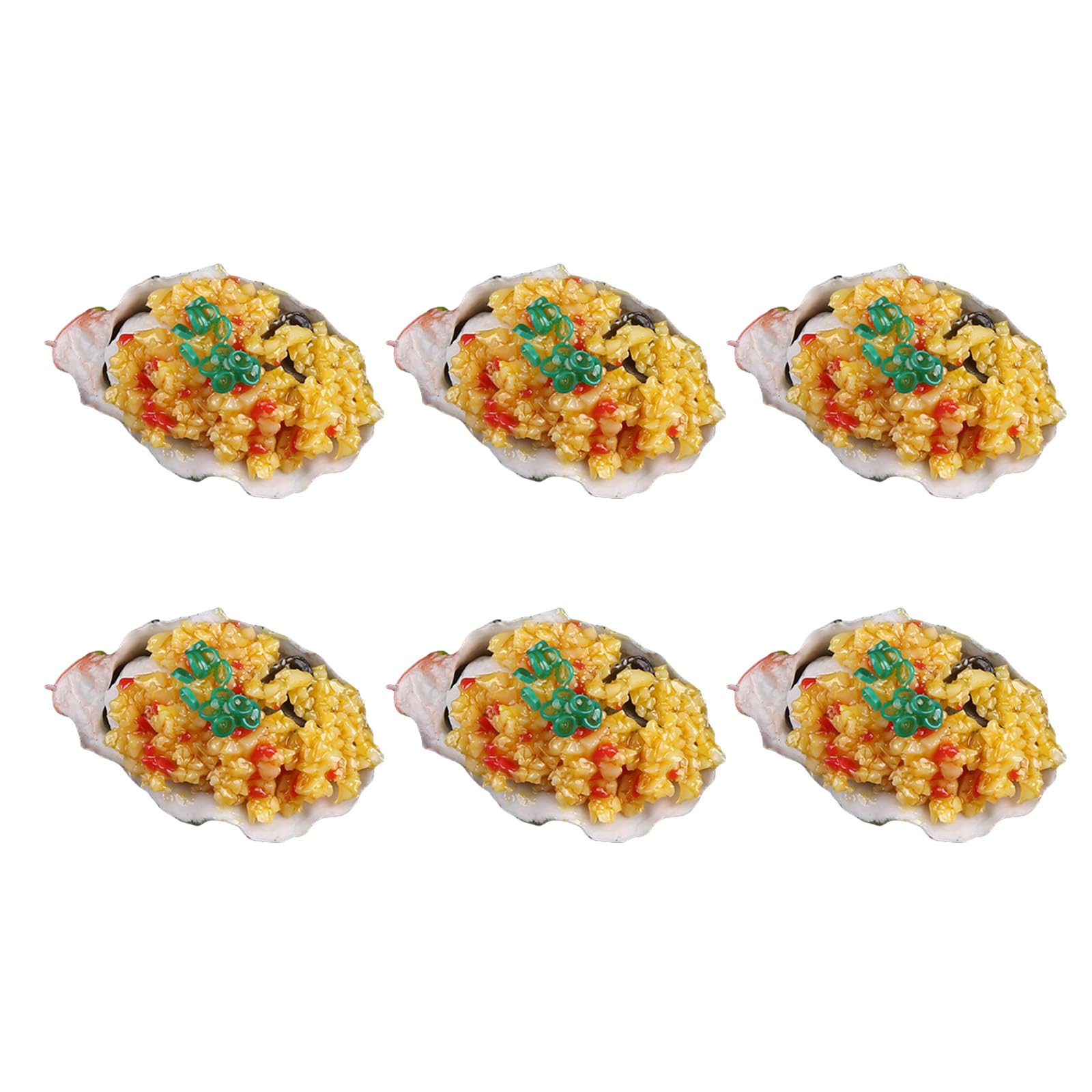 Hsioluted Artificial Grilled Scallops Model Realistic Simulation Roasted Oysters Seafood Model for Decoration Display Props Fake Scallops