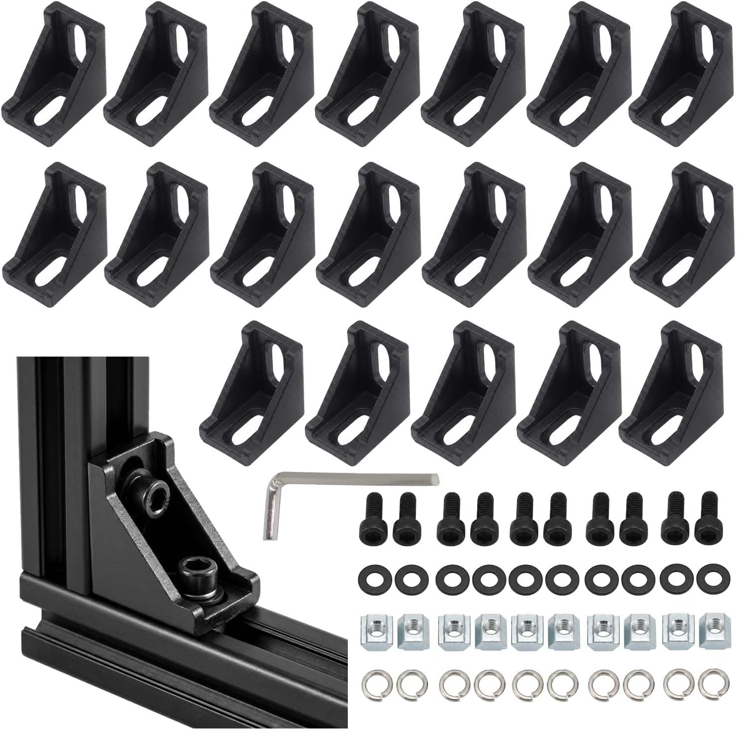 2020 Aluminum Extrusion Hardware, Frame Profiles Accessories Corner Bracket