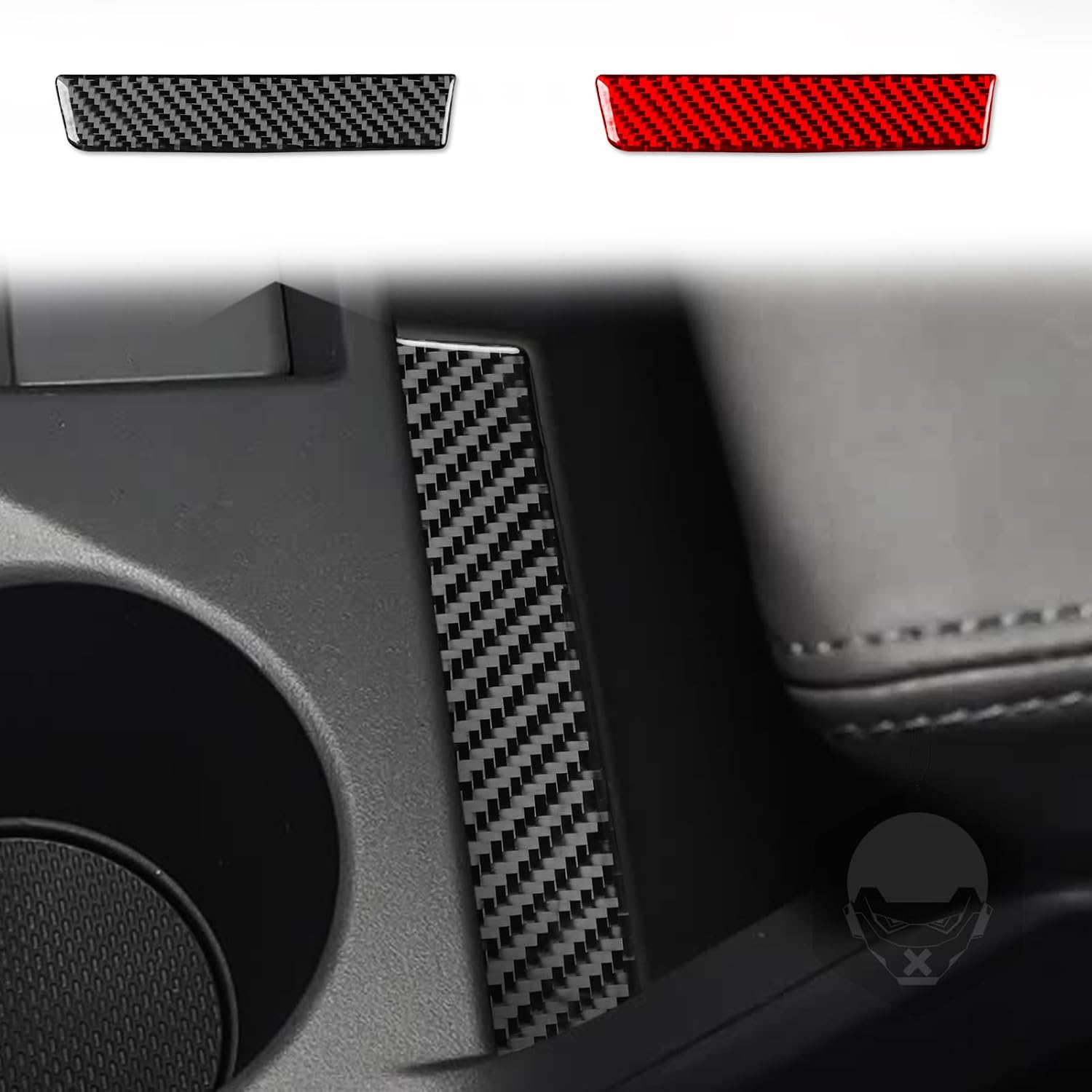 Real Black Carbon Fiber Car Center Console Armrest Box Side Decorative Strip Trim Sticker Auto Interior Premium Accessories Compatible with Subaru Crosstrek/Impreza(GU) 2024 2025 2026
