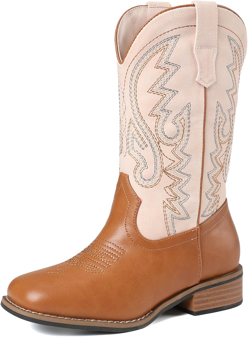 Cowboy Boots Square Toe Kids Boots Embroidered Western Boots Cowgirl Boots For Toddler/Little Kid/Big Kid