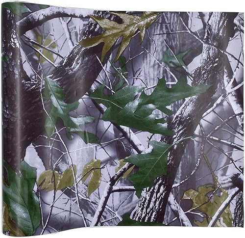 Miniatura 10 de ECYC Película de vinilo autoadhesiva de camuflaje de 11.81 x 59.84 pulgadas, autoadhesiva, despegar y pegar, calcomanías de camuflaje natural para