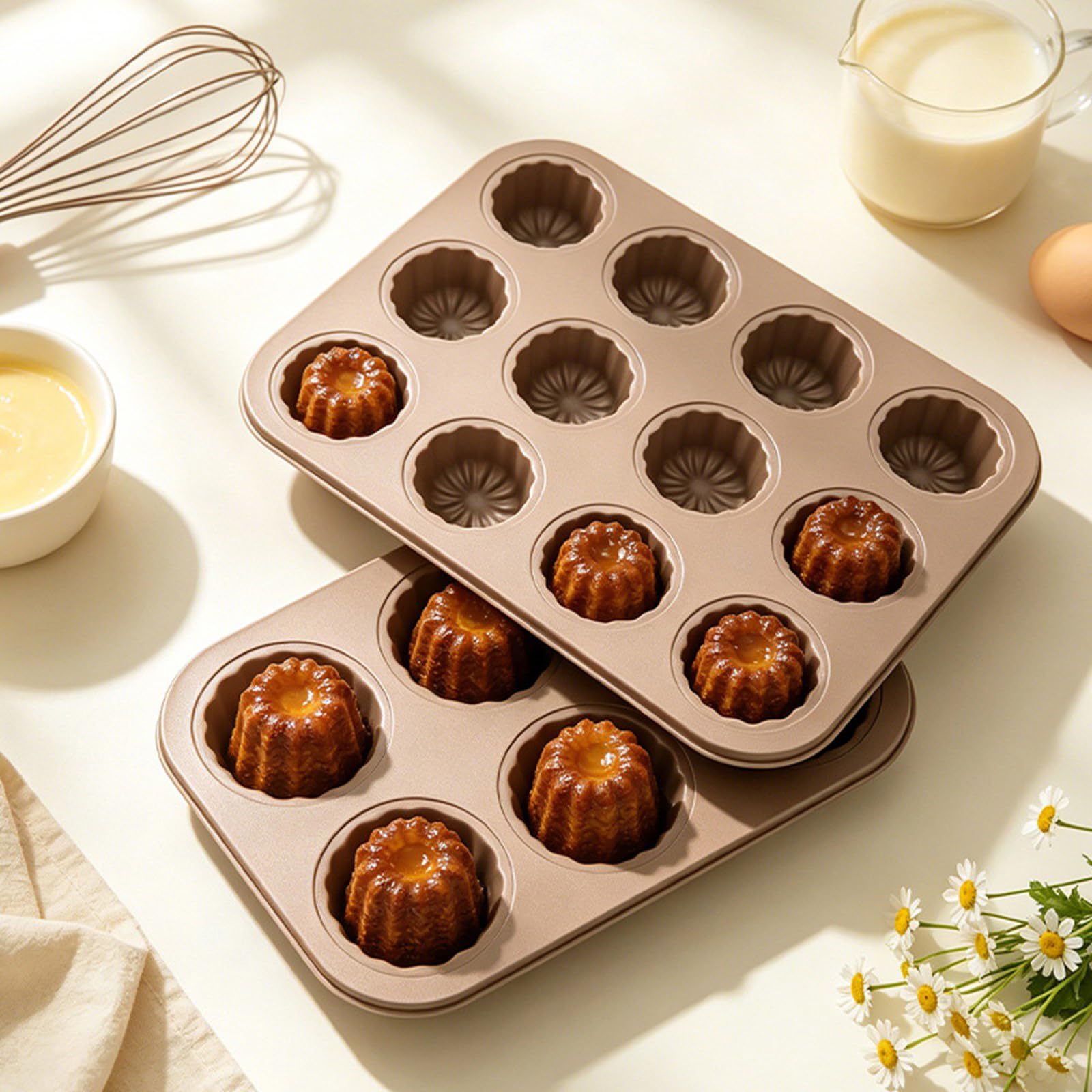 Moule à canneles Professionnel en Acier Carbone, Fabricant de canneles, poêle à pâtisserie avec revêtement antiadhésif pour Usage Domestique Carbon Steel Baking Pan