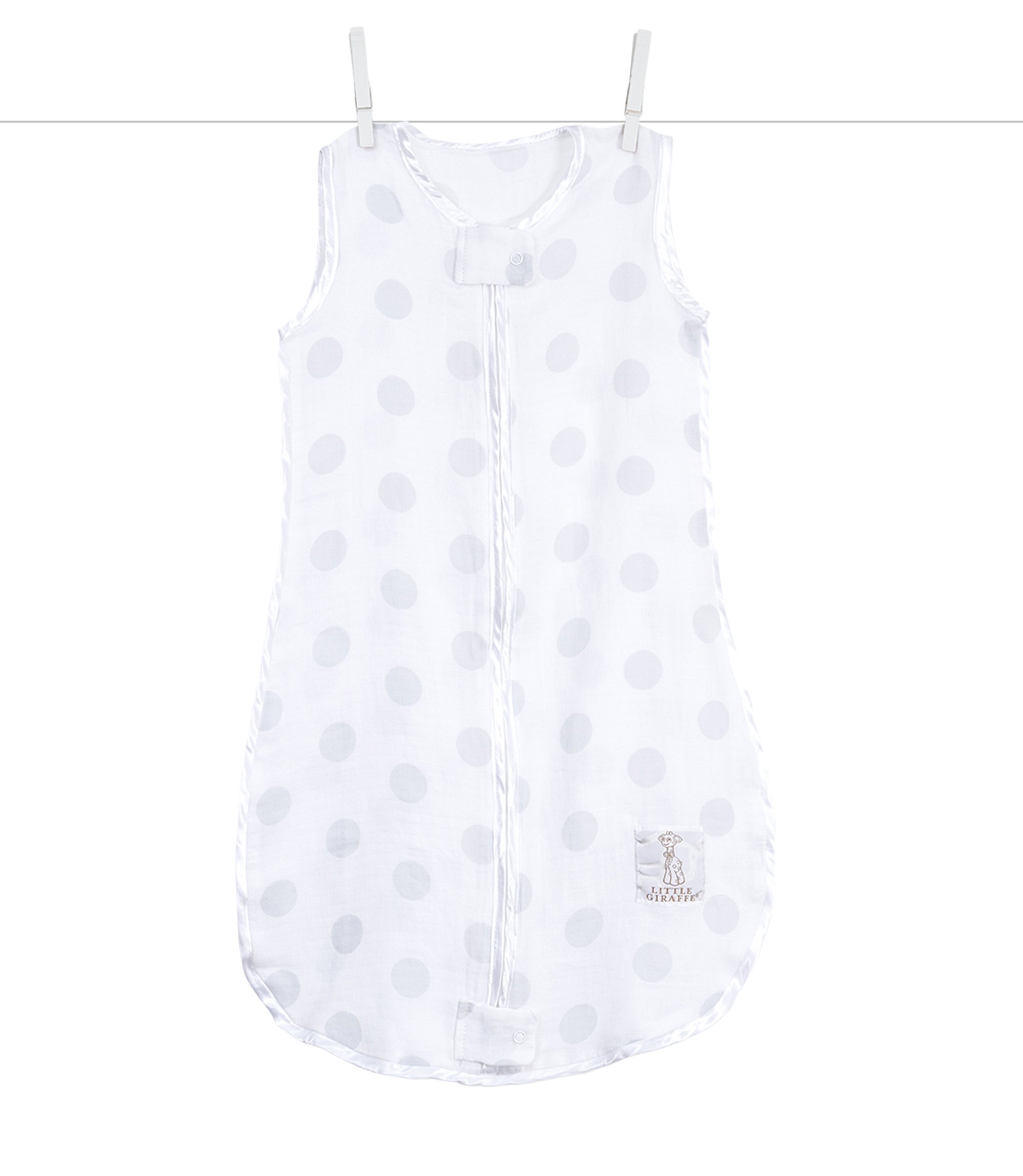 Little Giraffe Muslin Dot Dreamsack, Silver, 0-3 Months