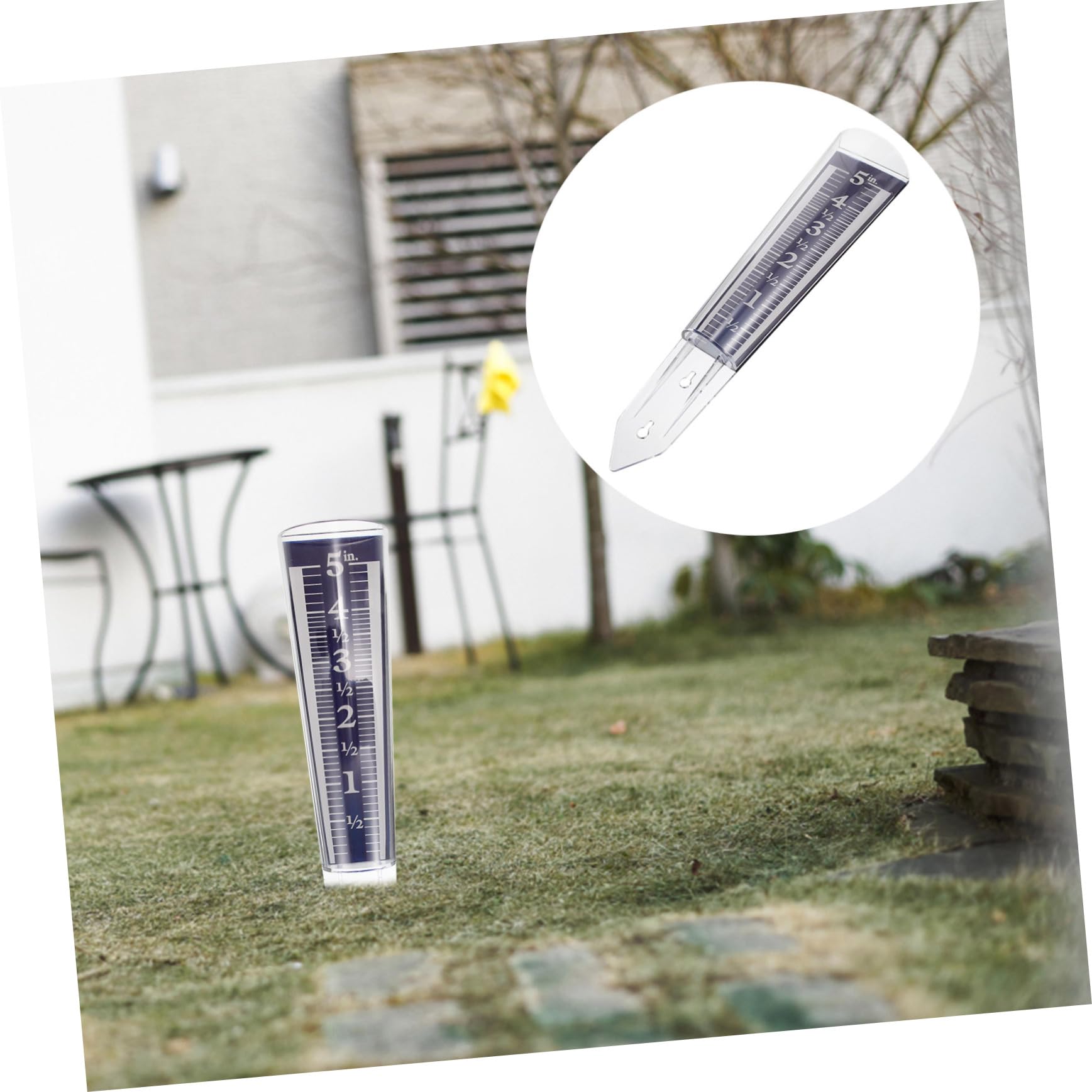 Abaodam 5stücke Regenmesser Transparent Mit Erdspieß Praktisches Niederschlagsmessgerät Für Garten Rasen Und Terrasse Wetterstation Zur Genauen Regenmessung Von Niederschlag Für