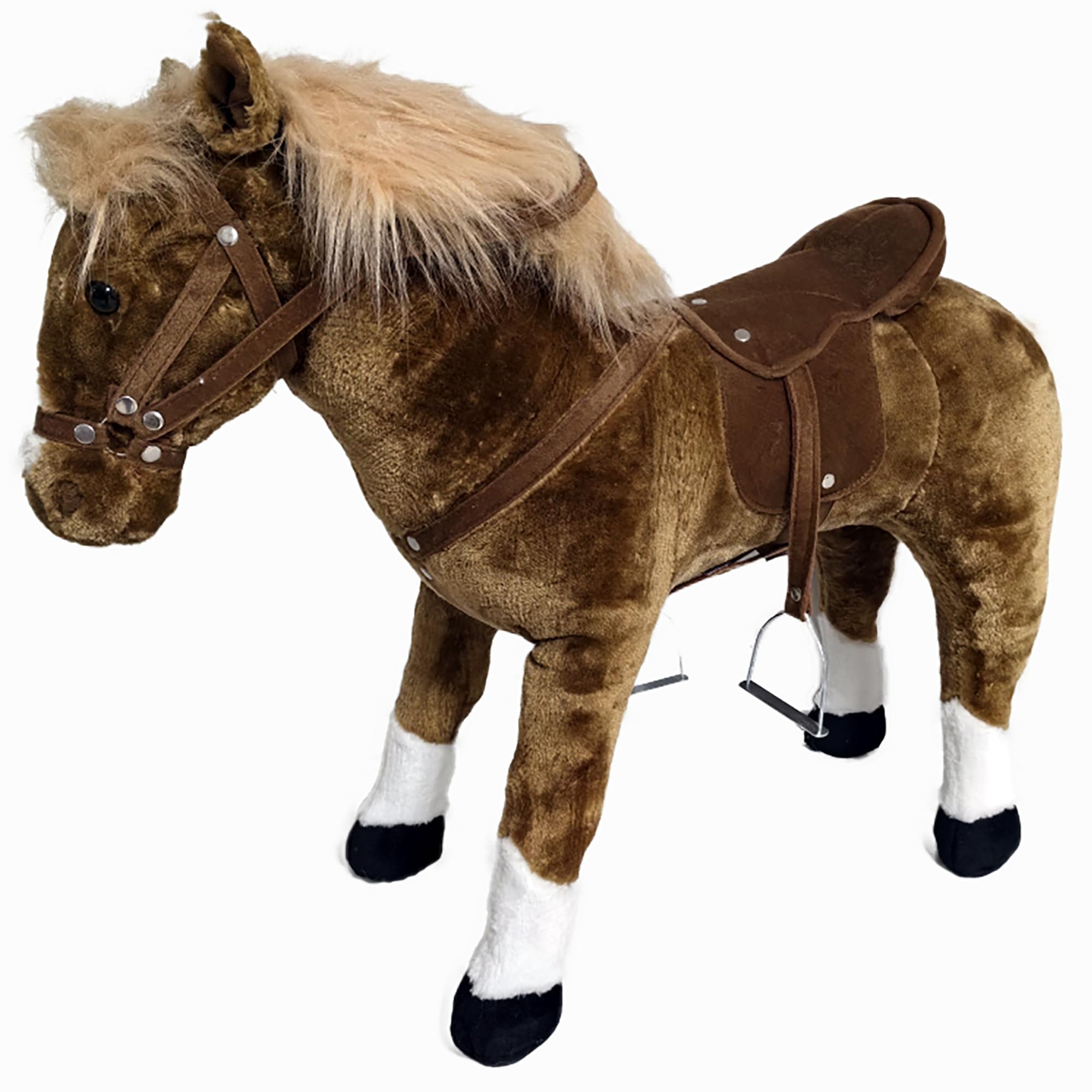 Amazon.com: Ponyland: Music Standing Horse - Brown & White - 34