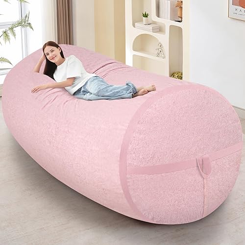 Miniatura 289 de HABUTWAY Puf gigante de 2 pies para adultos, con relleno de espuma viscoelástica, puf grande con funda de terciopelo holandés extraíble para sala de