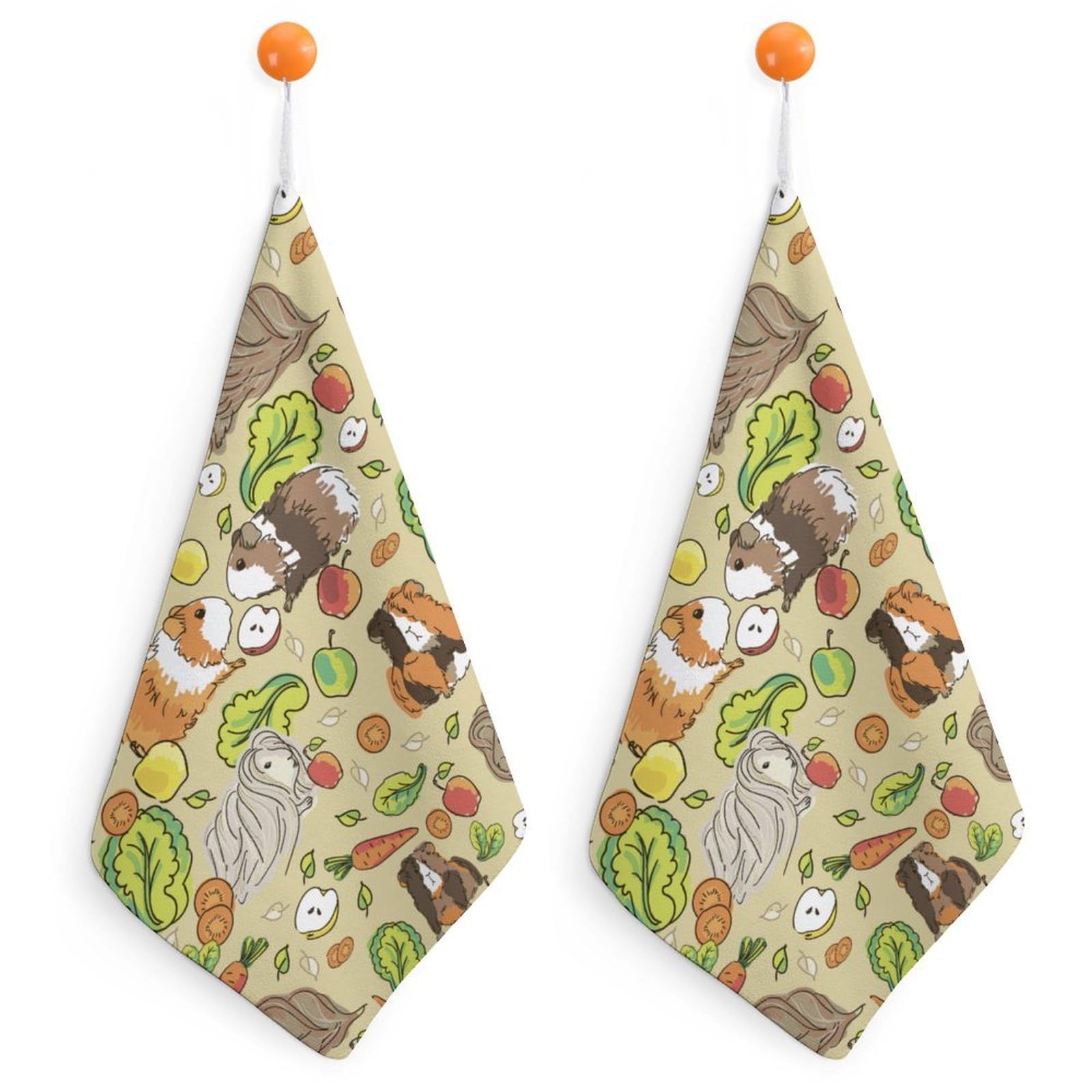 TXFBTRFSA Cute Guinea Pigs Hand Towels with Hanging Loop Kitchen Towel Handkerchiefs Cleaning Cloths